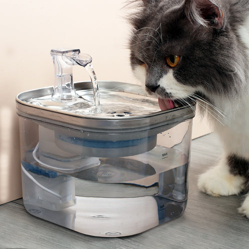 Stainless Steel Cat Water Fountain – Motion Sensor Starter Kit